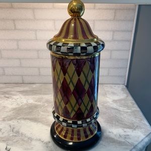 Retired Mackenzie Childs Argyle Column Canister